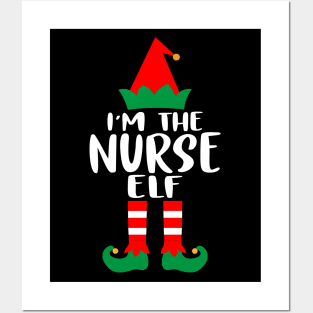 I'm The Nurse Elf Family Matching Group Christmas Costume Outfit Pajama Funny Gift Posters and Art